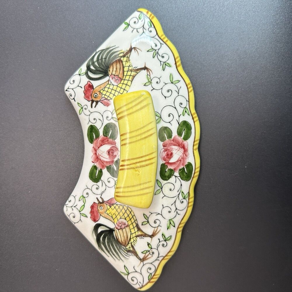 Early Provincial Japan Rooster Covered Bowl Lazy Susan Replacement Hand Painted